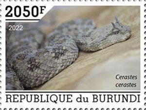 Burundi - 2022 Horned Desert Viper - Stamp - BUR2201059a