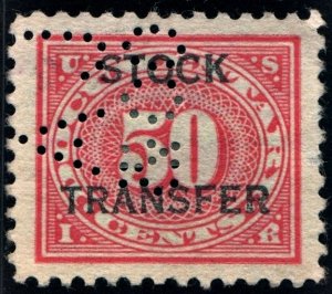 RD9 50¢ Stock Transfer Stamp (1918) Perfin