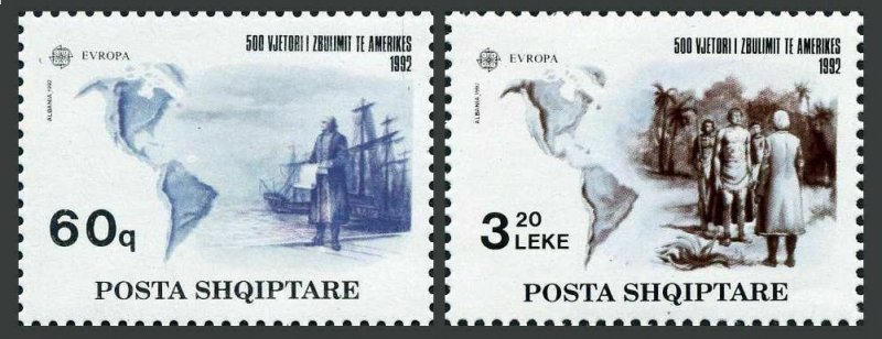 Albania 2421-2422,MNH.Mi 2510-2511. EUROPE CEPT-1992. Columbus, New World-500.