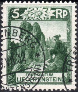 Liechtenstein #95  Used - Chamois Hunter (1930)