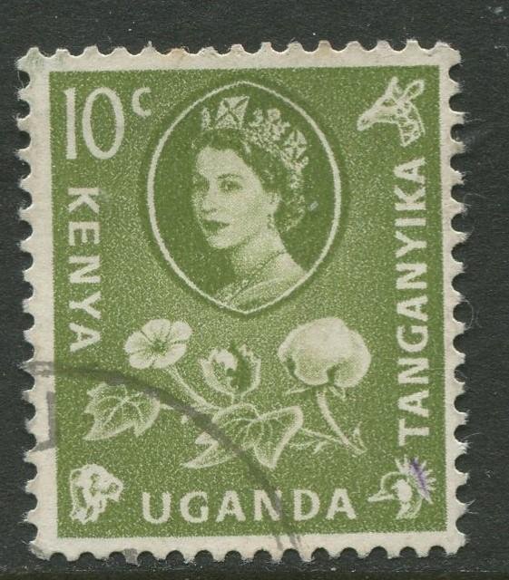 Kenya & Uganda - Scott 121 - QEII Definitive -1960 - Used - Single 10c Stamp