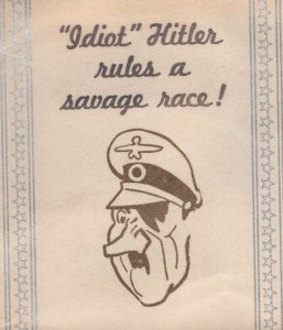 Patriotic WWII Idiot Hitler Rules Savage ONLY 62 Made Victory VT 1945 Cover 2b