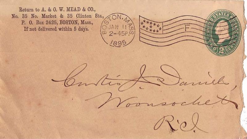 United States Massachusetts Boston, Mass. 1895 American Flag Type D2(F)  Post...