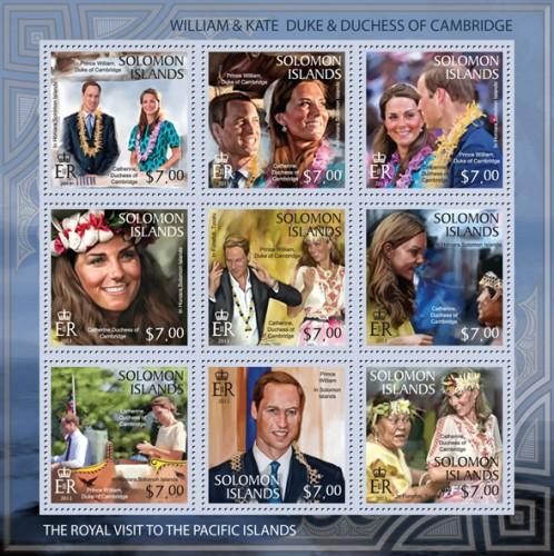 SOLOMON ISLANDS 2013 SHEET ROYALTY PRINCE WILLIAM AND KATE slm13302a