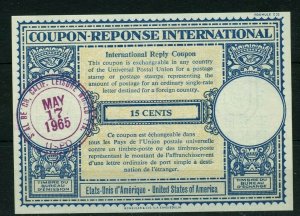 UNITED STATES 15 cents C22 1965   - International Reply Coupon IRC