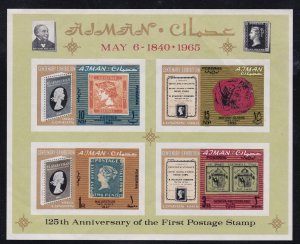 Ajman 43a, 44a, MNH Souviner Sheets - Celebrating Stanley Gibbons Catalog