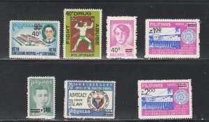 Philippines # 1512-1520, Various Surcharges, Missing 1 stamp, Mint LH, 1/3 Cat.