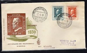 Italy FDC Venetia 1959 Centenary of Sicily not traveled