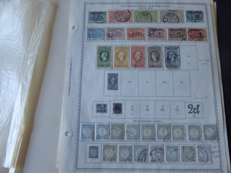 Netherlands and Colonies 1913-1914 Stamp Collection on Album Pages​