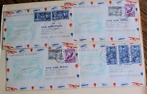 NEWFOUNDLAND  FLIGHT COVERS 4 DIFF. 24-6-1939