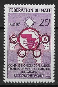 1960 Federation Of Mali 9 25fr C.C.T.A. Issue MNH