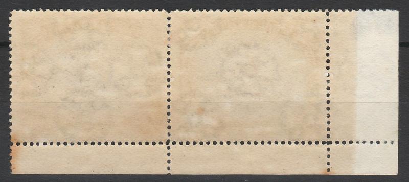 PAPUA 1907 LAKATOI OVERPRINTED SMALL PAPUA 1/2D PAIR HORIZ WMK