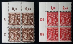 German Third Reich Mi598-599 1935 Munich Beer Hall Putsch Anniversary Block MNH