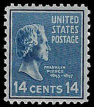 U.S. #819 MNH; 14c Franklin Pierce (1938) (2)