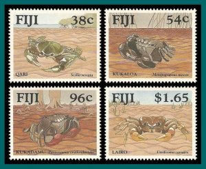 Fiji 1991 Mangrove Crabs, MNH  #645-648,SG831-SG834