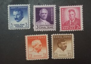 CANAL ZONE Mint Stamp Lot MNH OG Unused  Scott 111 136 137 138 139 T941