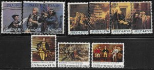 US #1629-31,1691-94,1704,22,28 used Bi-centennial group. 1976