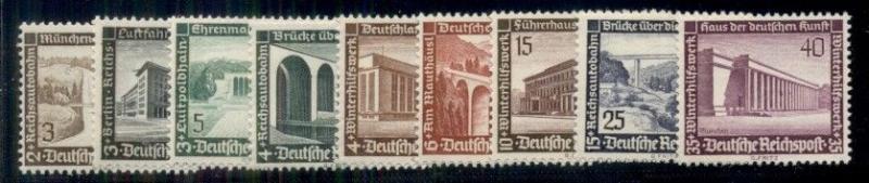 GERMANY #B93-101 Complete Buildings set, og, NH, VF, Scott $62.50