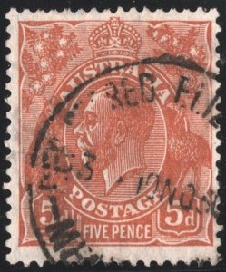 Australia SC#75 5d King George V (1930) Used