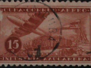 ​CUBA-1953-SC# C76-AIRMAIL- AIRPLANE-FANCY CANCEL VF-71 YEARS OLD HARD TO FIND