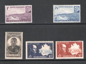 Martinique #188-9, 196, 198-9  VF, Unused, OG, Hinged .....  3810052