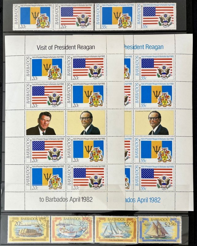Barbados Modern Ships Birds Sheets MNH Used(Apx 120) MH5275