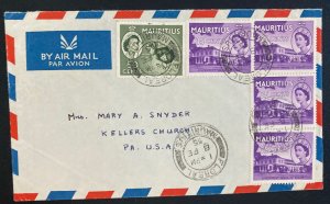 1955 Floreal Mauritius Airmail Cover To Kellers Church PA Usa