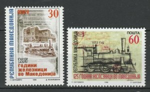 Macedonia 1998 Trains Locomotives / Railroads 2 MNH stamps