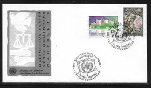 UN Vienna 137-138 1992 Definitives FDC Geneva Cachet