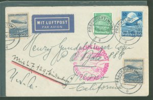 Germany 418/469/C57 Cover carried on the 5 Aug 1936 flight of the Hindenburg (LZ129) airship from Frankfurt to Lakehurst, NJ the