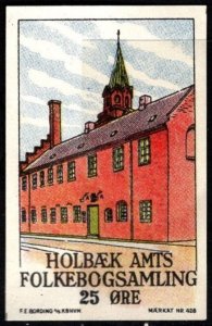 Vintage Denmark Poster Stamp Holbæk Municipality Folk Book Collection