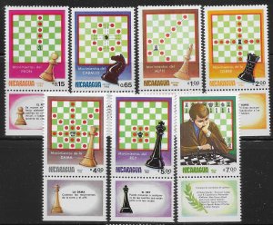 Nicaragua 1276-1282 Chess Moves set MNH