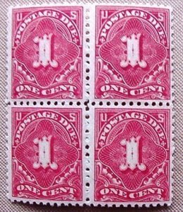 USA J61: 1c Postage Due, MNH block, VF