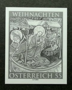 Austria Christmas 2010 Mary & Jesus Religious (imperf black print stamp) MNH