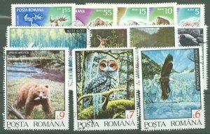 Romania #1887-1891/3782-3788 Used  (Animals)