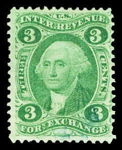 Scott R16c 3c Foreign Exchange Used Fine Cat $5 Faint Hand Cancel