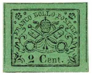 (I.B) Vatican Postal : Papal State 2c