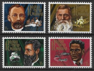 PAPUA NEW GUINEA SC#355-358 Pioneering Missionaries (1972) MNH