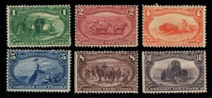 NICE SCOTT 285 286 287 288 289 290 F-VF MINT OG H SET OF 6 TRANS-MISS EXPO ISSUE