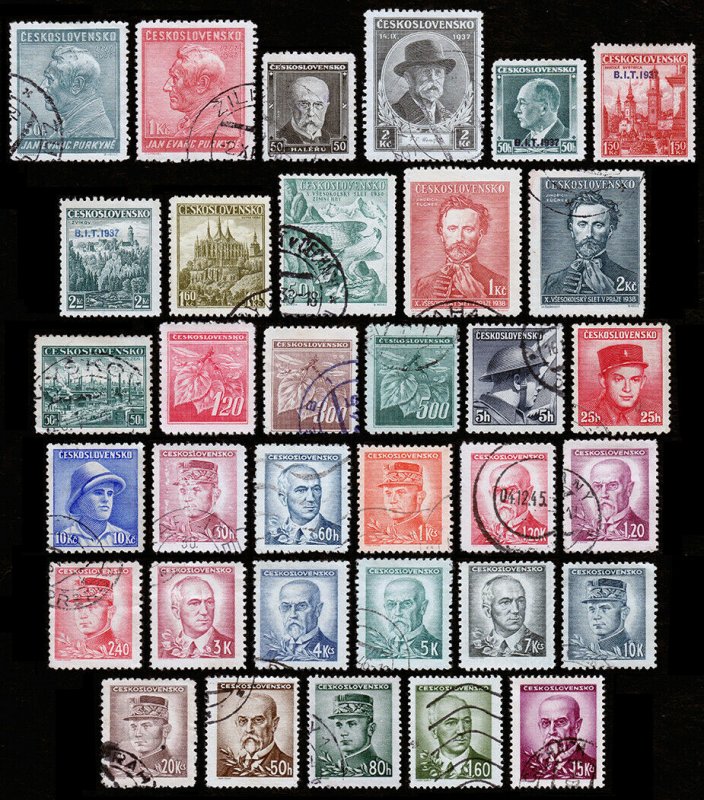 Czechoslovakia Scott 232 // 304 (1937-45) Used/Mint H F-VF, Cat. Value $9.15 B