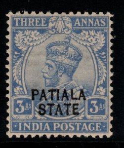 INDIA-PATIALA SG62 1926 3a ULTRAMARINE MTD MINT