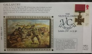 GB 1990 Gallantry Awards VC  Benham BS38-42 Limited Edition Silk Cover FDC