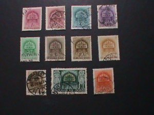 ​HUNGARY-1939 OVER 83 YEARS-VERY OLD-CROWN OF ST. STEPHEN USE STAMPS VERY FINE