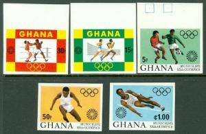 GHANA : 1972. Olympic set Imperforated. Very Fine, Mint Never Hinged.