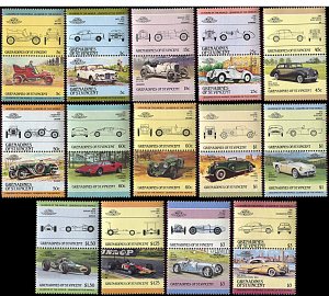 Saint Vincent Grenadines 441-454, MNH pairs, Classic Cars