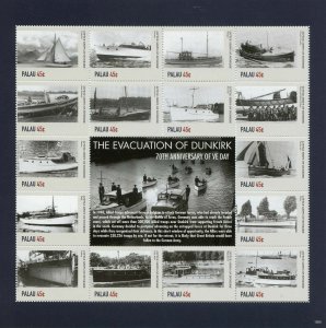 Palau 2015 MNH Military Stamps WWII WW2 VE Day Evacuation Dunkirk 16v M/S I 