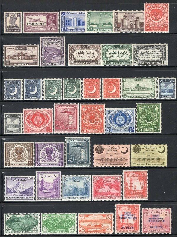 Pakistan & Bahawalpur 1947-55 Mint Selection 66 Stamps Many Better 