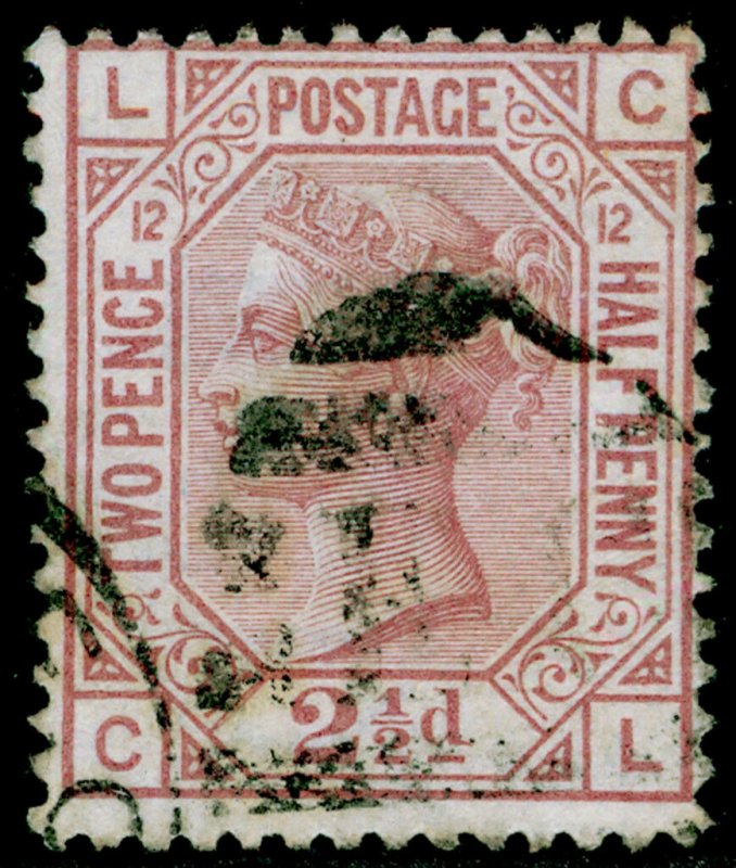 SG141, 2½d rosy mauve plate 12, FINE USED. Cat £85. CL 