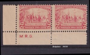 BOBPLATES #329 Jamestown Sideographer M.R.G. pair F MNH SCV=$160+