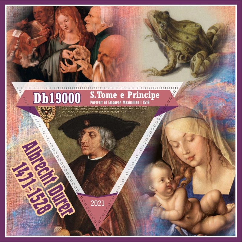 Stamps. Art, painting, Albrecht Durer 2021 8 sheets perforated ** MNH